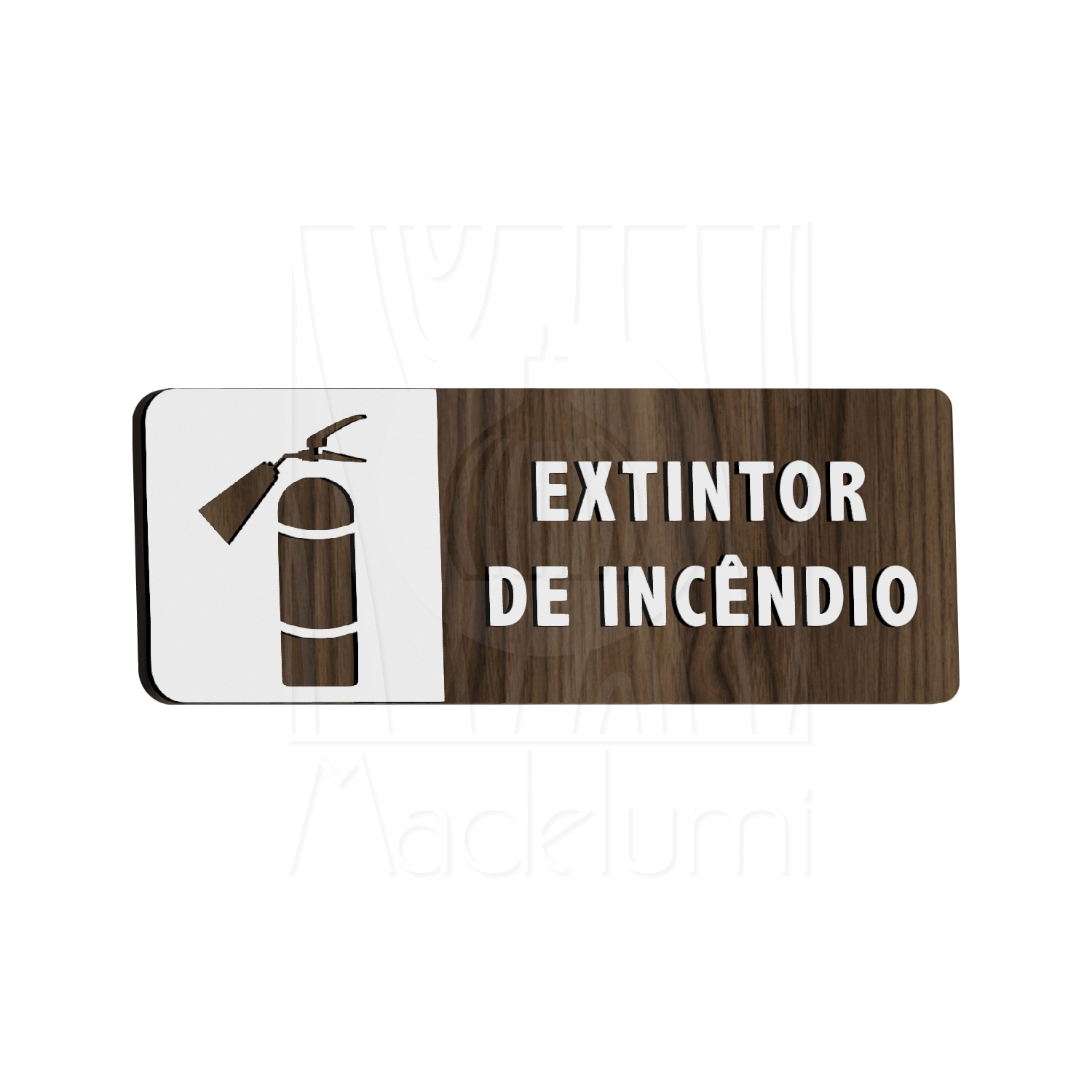 Placa Sinalização Madeira Extintor De Incêndio Indicativo