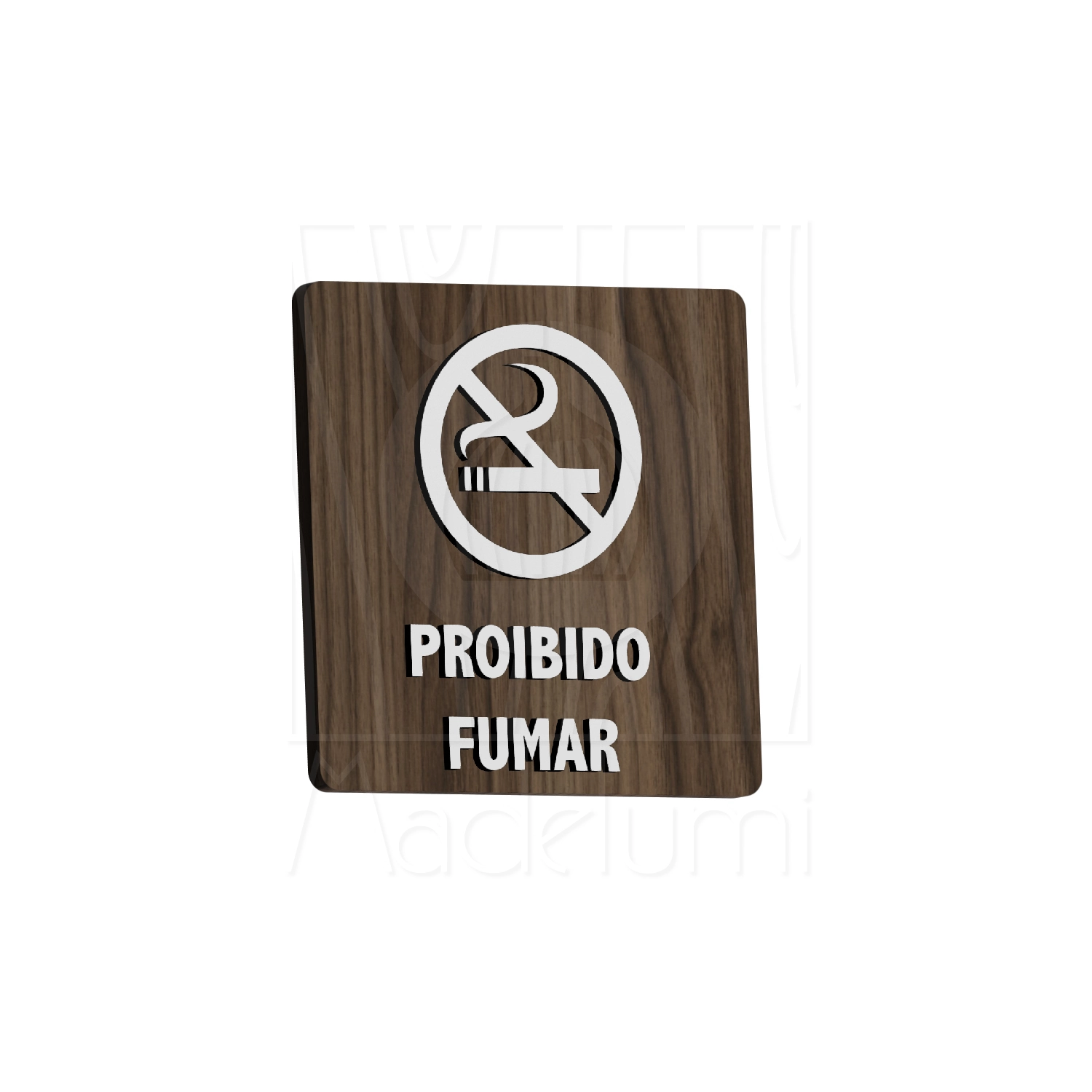 Placa Sinalização Madeira Proibido Fumar Neste Local Sala