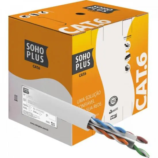 Cabo De Rede Branco Cat.6 Cmx Cx 305m Furukawa Sohoplus - Cx / 305