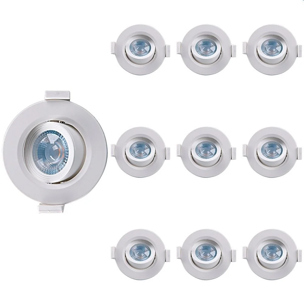 10 Spot De Led Taschibra Alltop Mr16 Redondo 5w Bivolt 4000k Luz Neutra