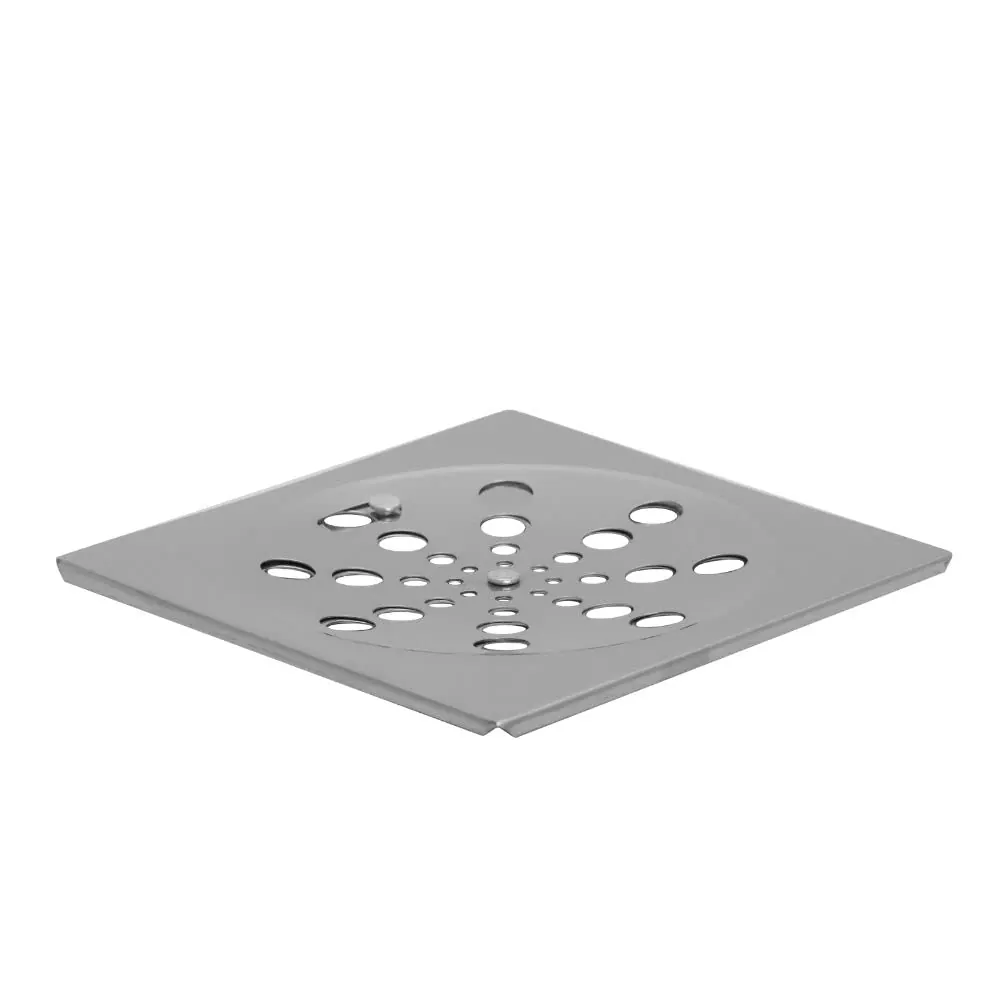 Ralo Grelha Tampa em Aço Inox Quadrada 10 x 10 Para Box de Banheiros S/ Caixilho