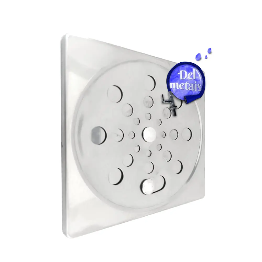 Ralo Grelha Tampa em Aço Inox Quadrada 15 x 15 Para Box de Banheiros S/ Caixilho