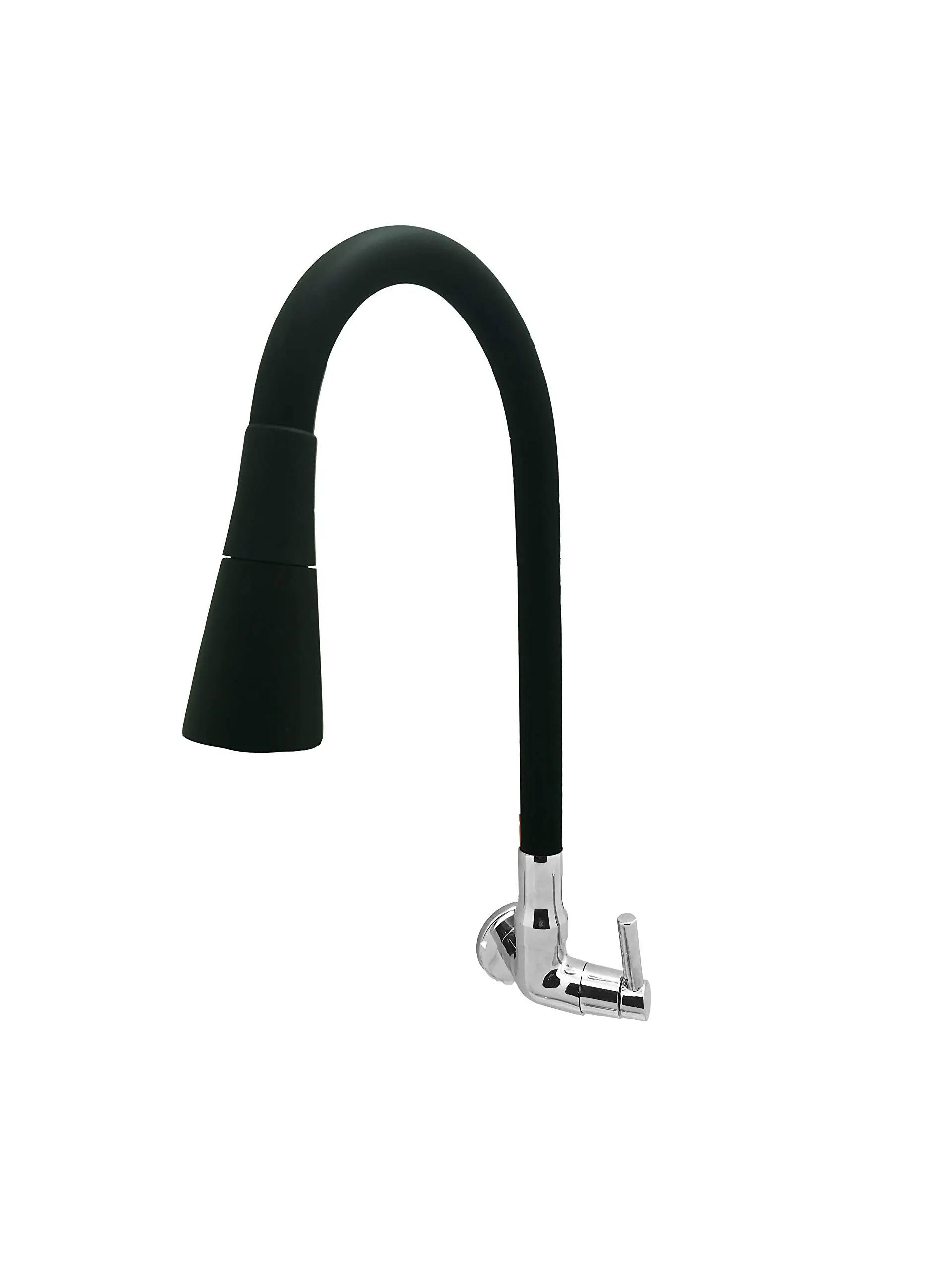 Torneira Gourmet Cozinha Flexível Cone 2 Jatos Preto Parede C34 Del Metais New