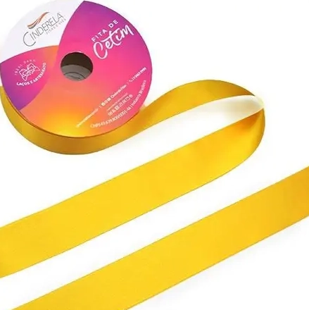 Fita Cetim F.s 50m 38 Mm/amarelo Ge