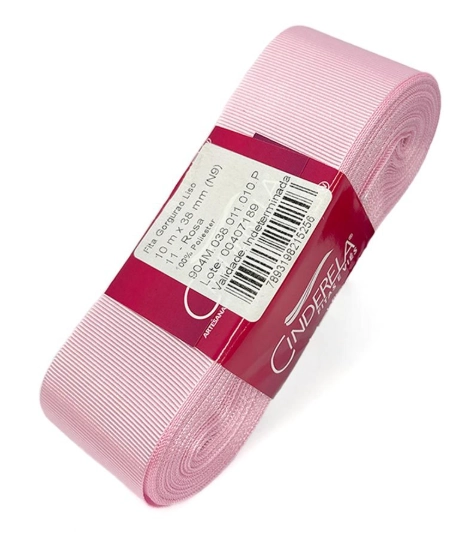 Fita Gorgurao Liso10 Mt/38 Mm/rosa