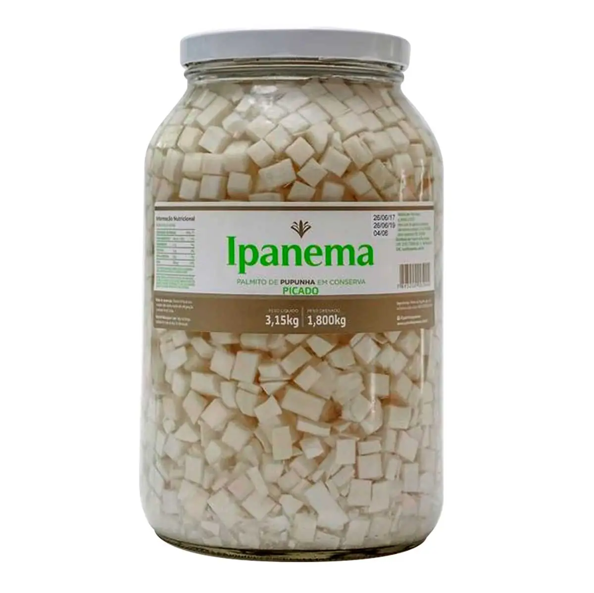 Palmito Pupunha Ipanema Picado 1,8 Kg