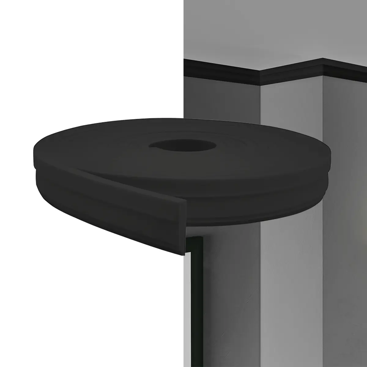 Rodateto Eva Autocolante 5cm Rt34 Preto 10 Metros Meurodapé