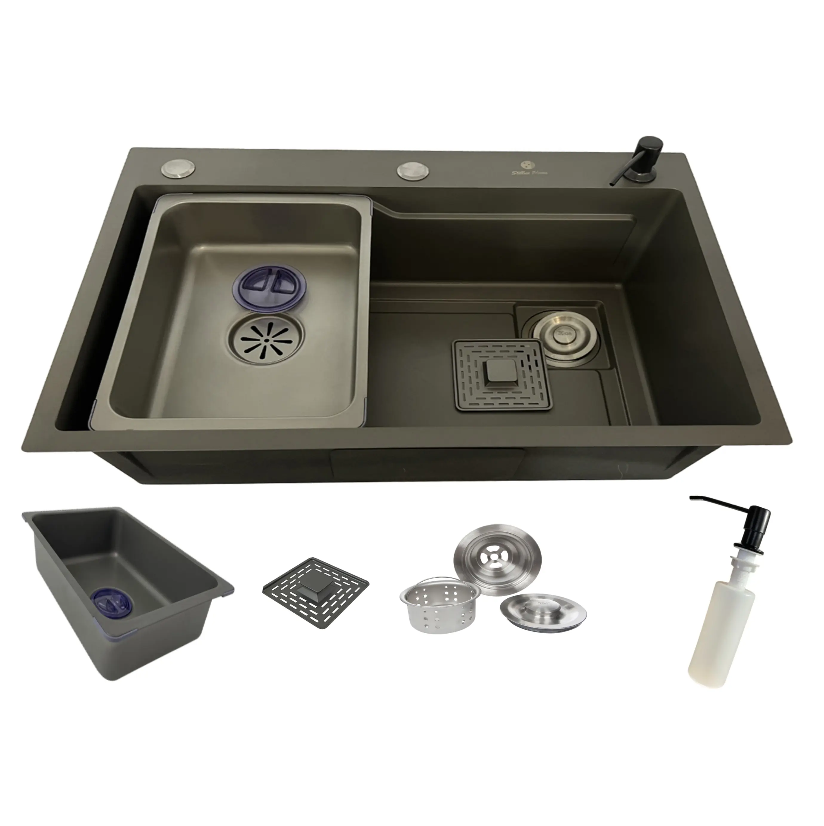 Cuba Gourmet Quadrada Aço Inox 304 68x45 Acessórios Grafite