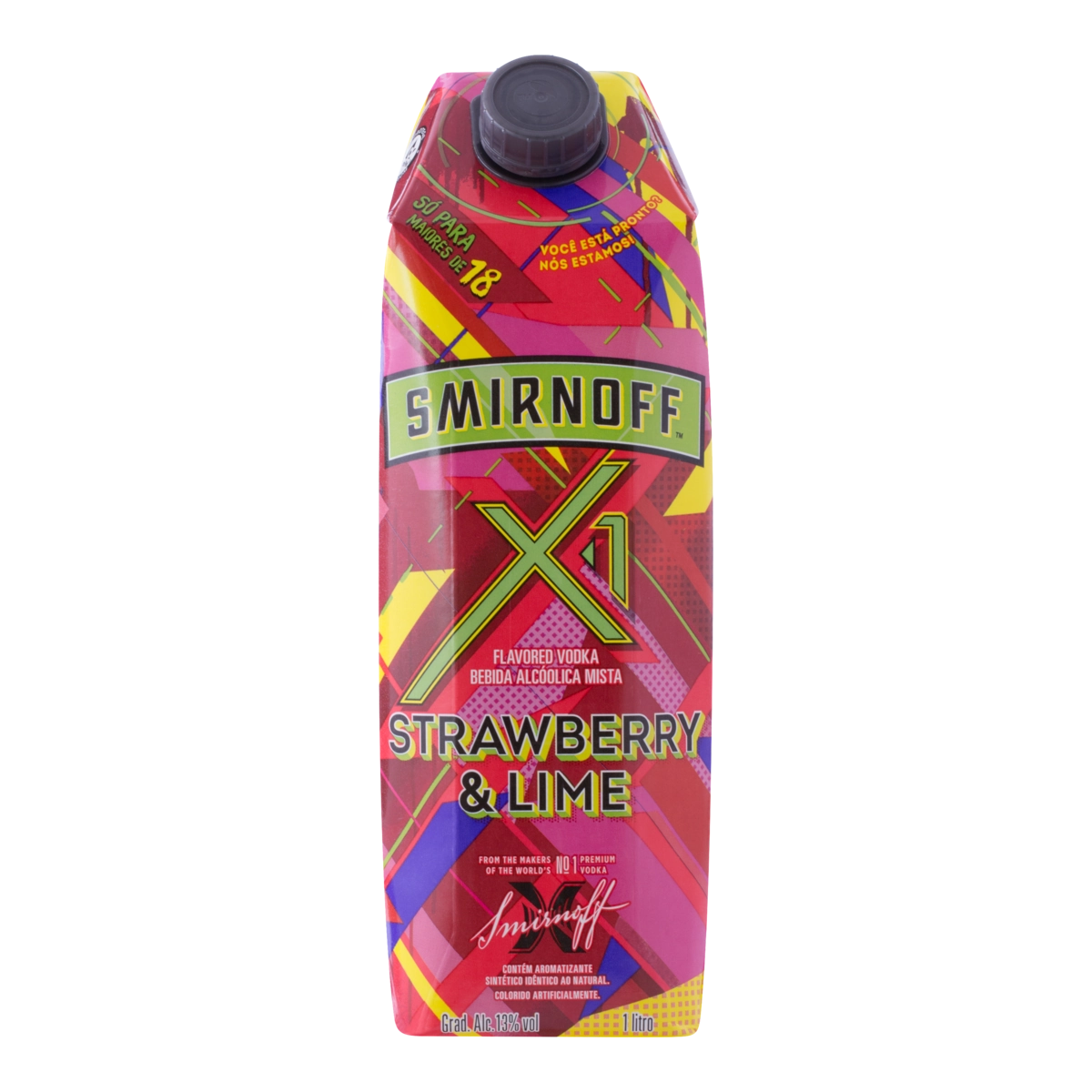 Vodka Destilada Saborizada Strawberry Lime Smirnoff X1 Caixa 1l