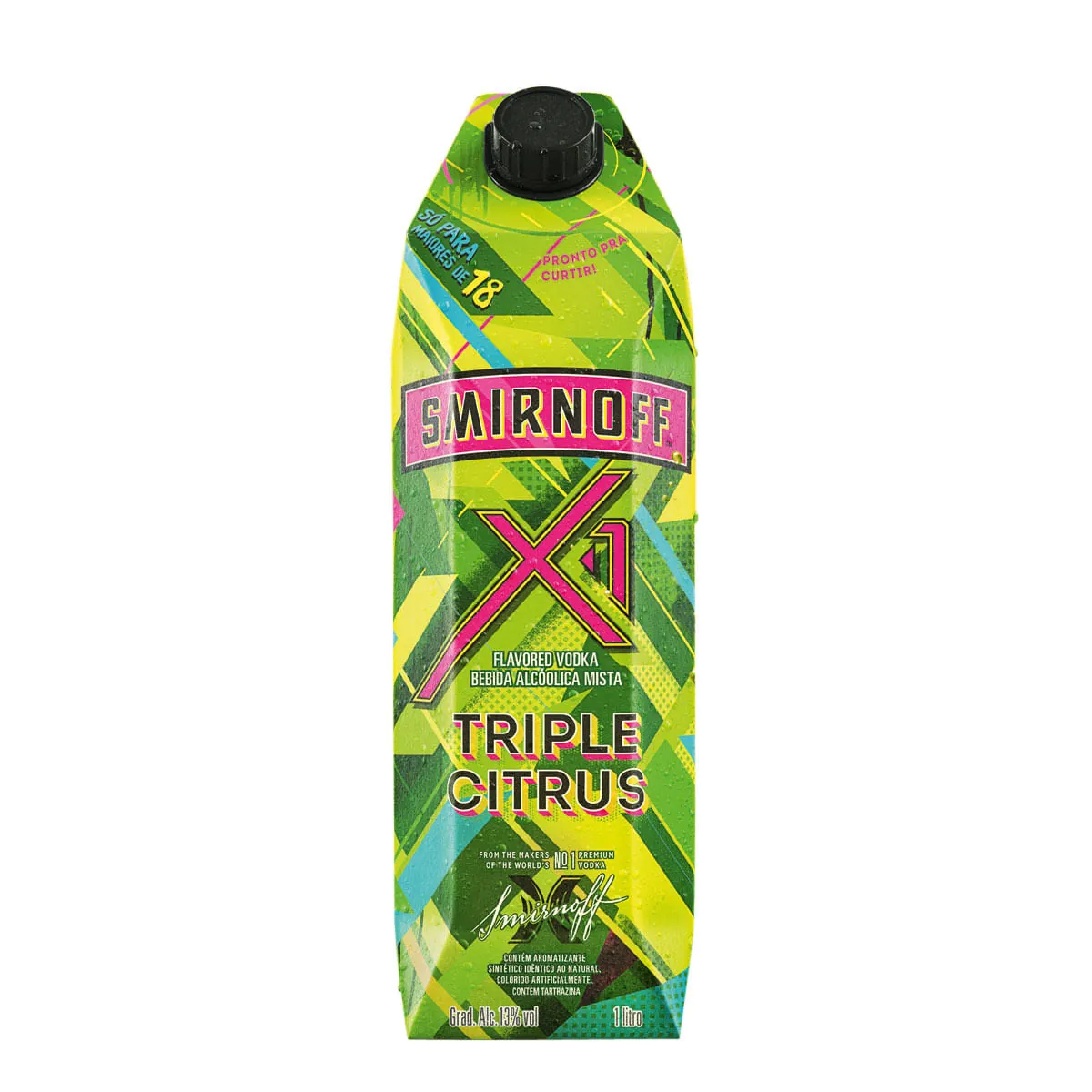 Vodka Destilada Saborizada Triple Citrus Smirnoff X1 Caixa 1l