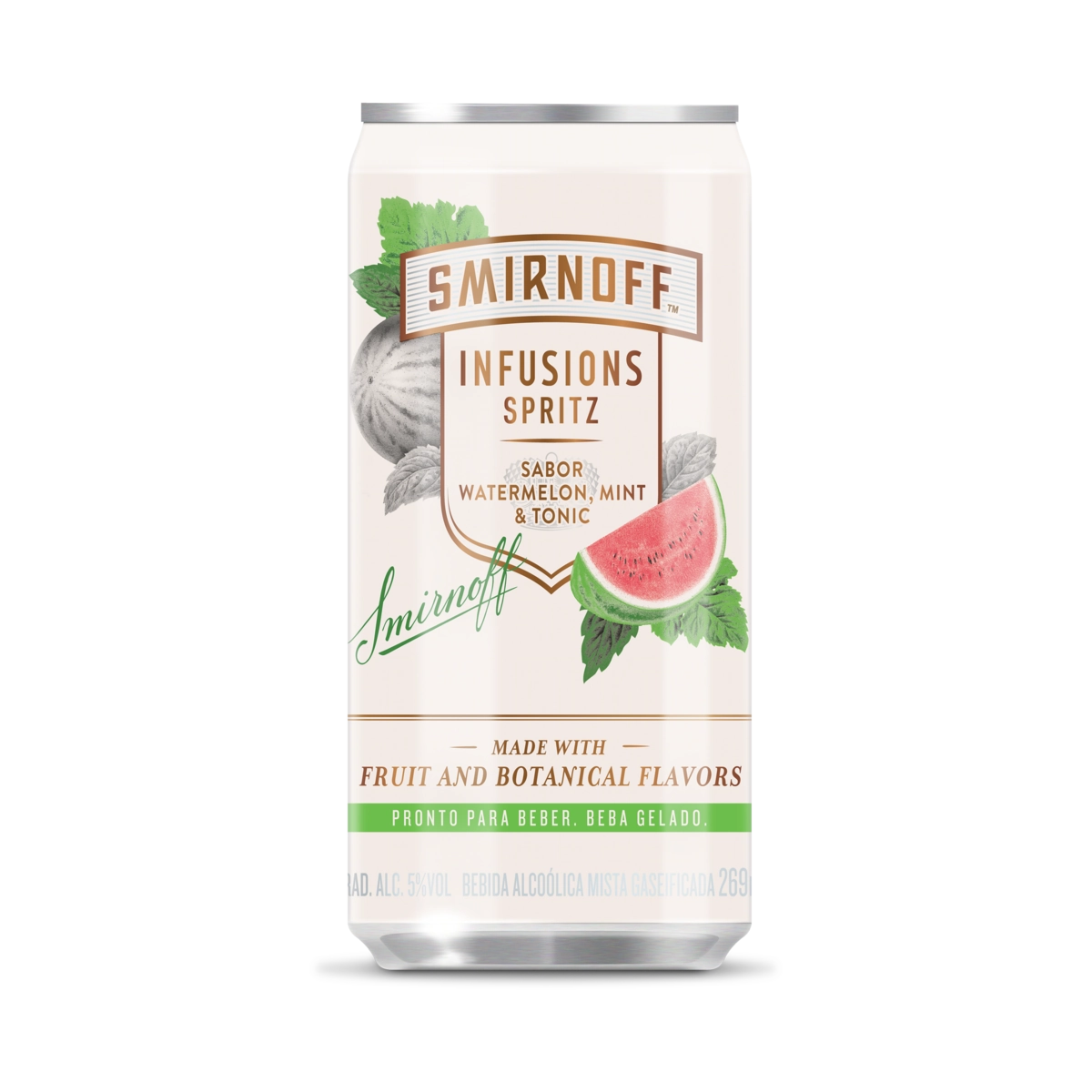 Bebida Mista Alcoólica Gaseificada Watermelon, Mint & Tonic Smirnoff Infusions Spritz 269ml