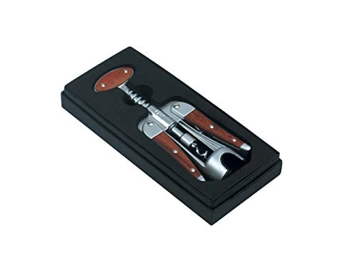 Saca-rolhas em aco inox e madeira 7x4x18cm Fullfit