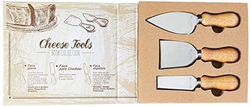 Jg.facas P/queijo Dynasty 3 Pecas Inox Caixa Livro 1