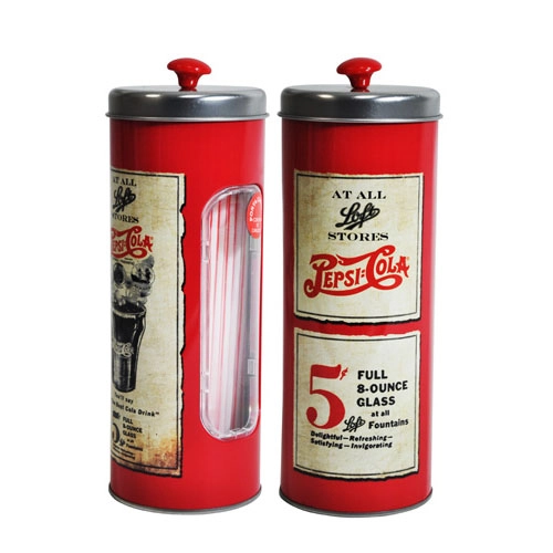 Porta Canudos Pepsi Metal Papiro