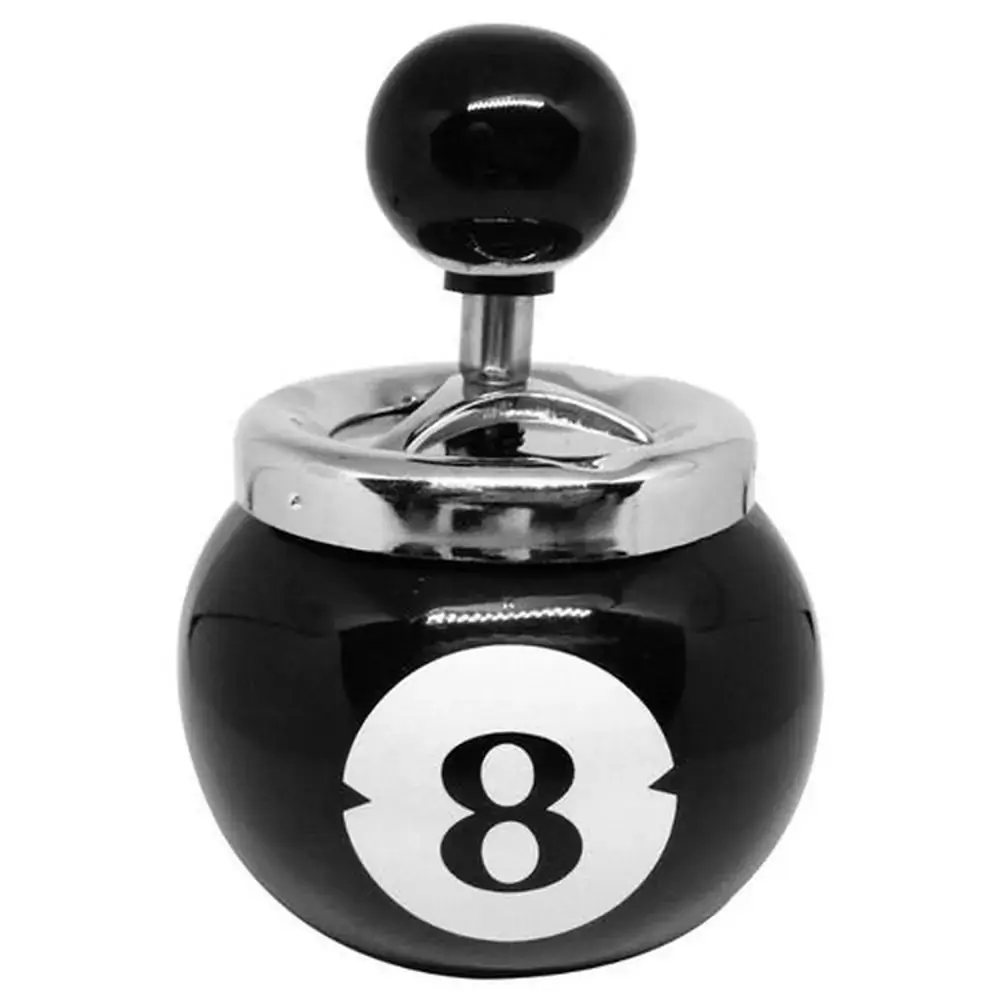 Cinzeiro Ceramica Dclub Bola 8 Preto