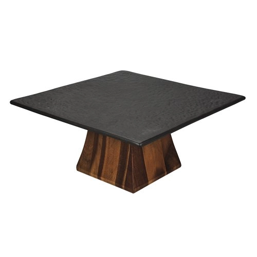 Prato Full Fit 28cm Ceramica Preto C/pe Madeira