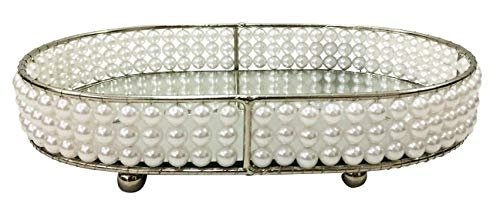 Bandeja Full Fit 28x19cm Oval Espelhada Pearl