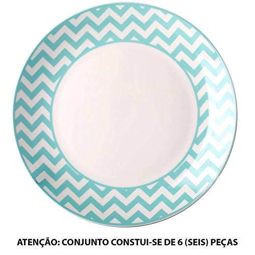 Jg.c/6 Pratos Rasos Full Fit 28cm Turquesa