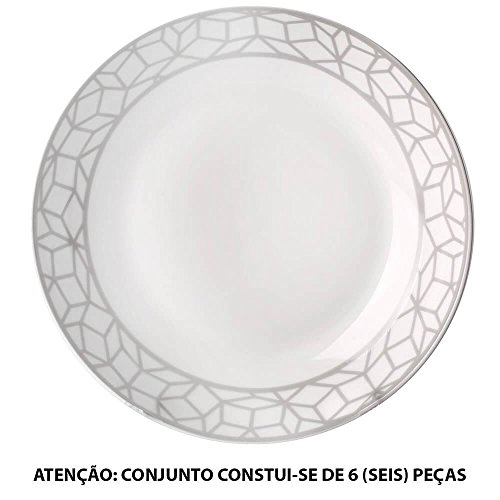 Jg.c/6 Pratos Fundos Full Fit 21cm Cinza