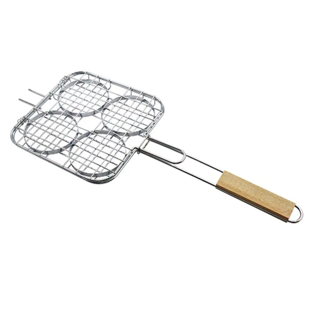 Grelha Easy Grill Para Hamburguer De Madeira L55,5xp122xa2cm