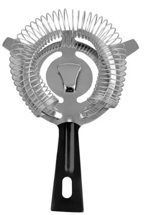 Coador De Bebidas Open Bar Em Aco Inox A14cm Cabo Cor Preta