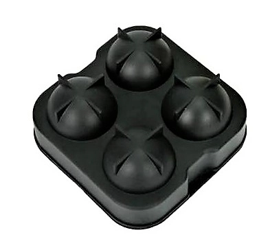 Forma Para 4 Gelos Esfera Em Silicone L12xp12xa5cm Cor Preto