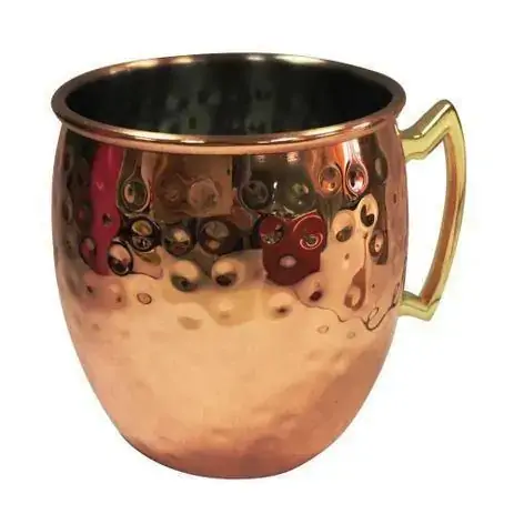 Caneca martelada em aço inox cobre Fracalanza 550ml