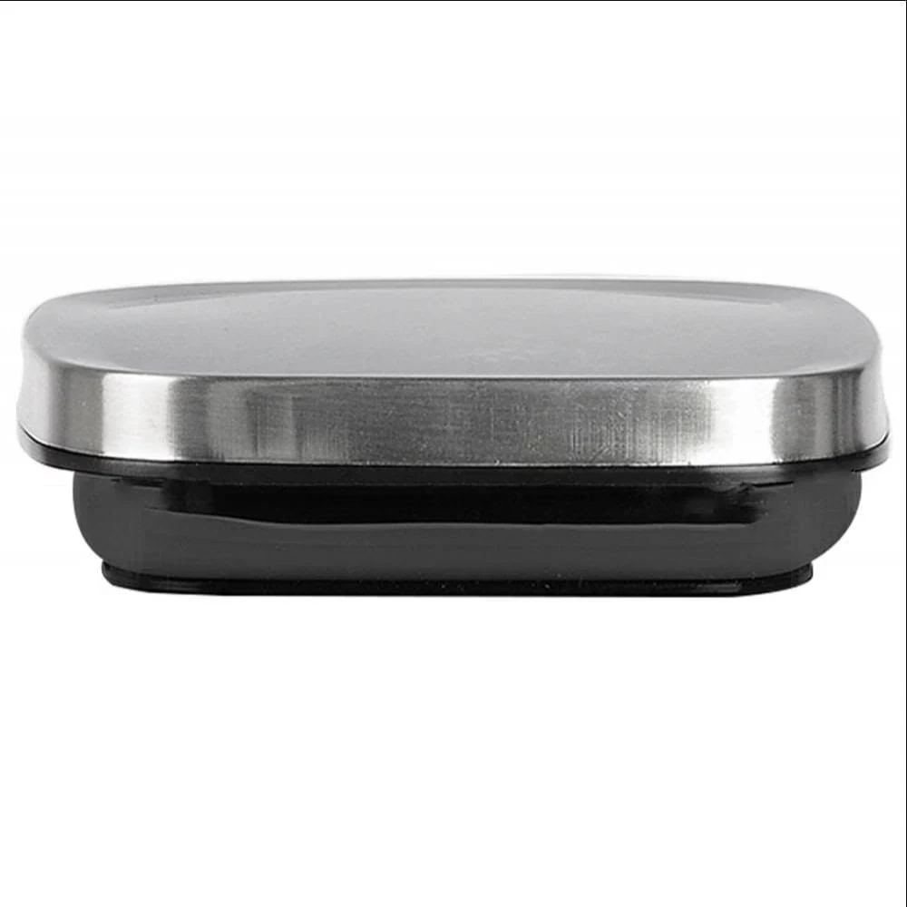 Porta Mantimento Quadrado Em Vidro Borossilicato Com Tampa De Metal Prata 1,1l L10xp10xa18cm