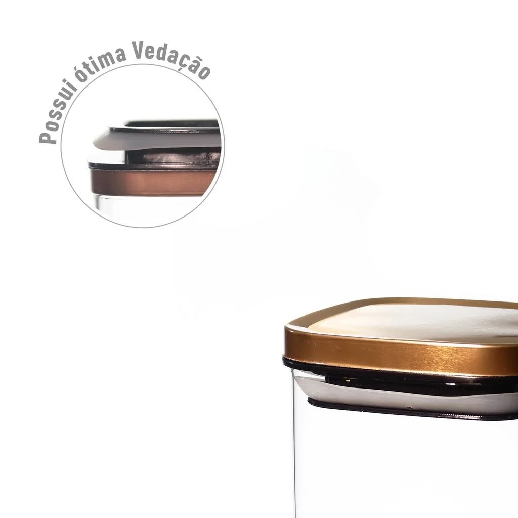 Porta Mantimento Quadrado Vidro 27181 Full Fit