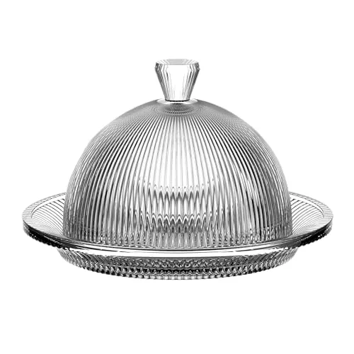 Queijeira Cameratta Em Cristal Ecológico Com Tampa D20xa13cm