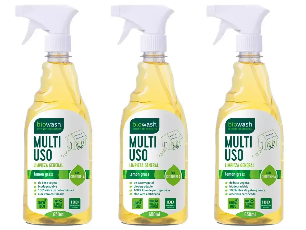 Kit 3 Multiuso Ecológico Vegano Capim Limão Biowash 650ml