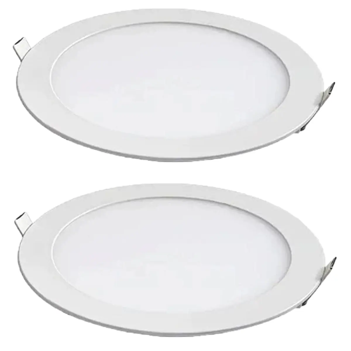 Kit 2 Painel Led Foxlux Redondo Embutir 12w 3000k Biv Branco