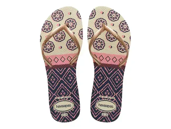 7008390 Sandalias Havaianas Flat Mix Gd F0 Sandalias Havaianas Flat Mix Cf Bege Palha/rose Gold