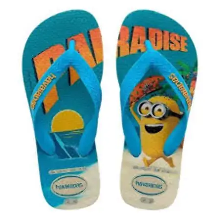 Chinelo Ad Havaianas Minions 3745 Bg Palha Turq