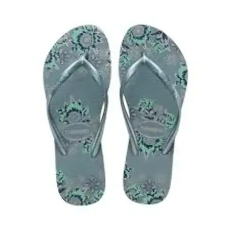 Chinelo Ad Havaianas Slim Organics Azul Prateado