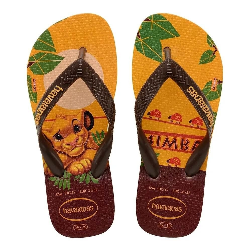 7012221 Sandalias Havaianas Kids Lion King Gd M0 Sandalias Havaianas Kids Lion King Amarelo Banana