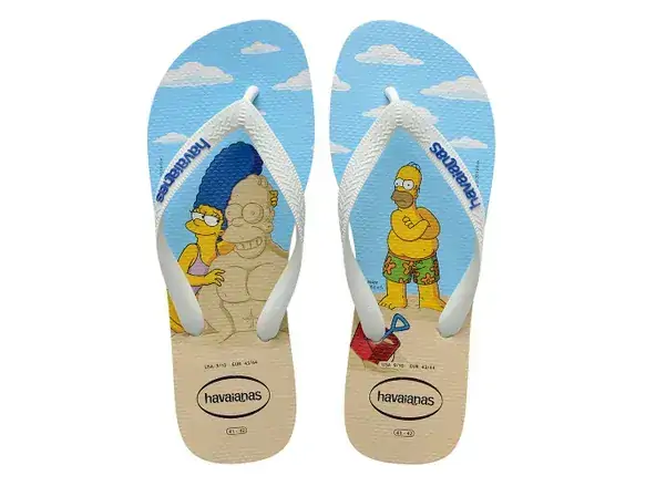 Chinelo Ad Havaianas Simpsons 7903 Bco Azul Estrela