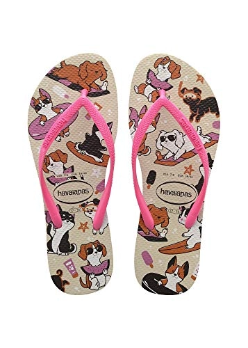 7009067 Sandalias Havaianas Slim Pets Gd F0 Sandalias Havaianas Slim Pets Fc Bege Palha/maravilha