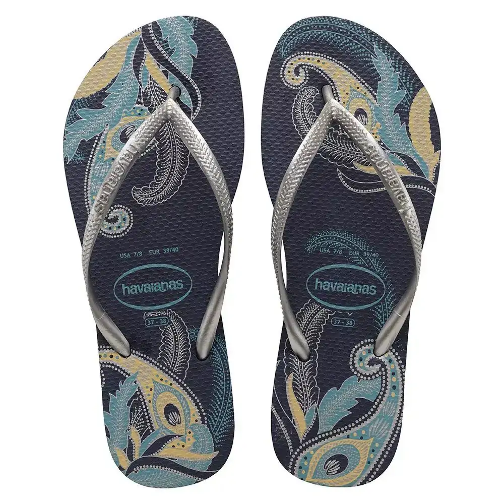 Chinelo Hav Slim Organic Marinho/preto