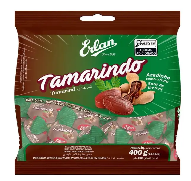 Bala Dura Tamarindo 400g 100x4g Erlan
