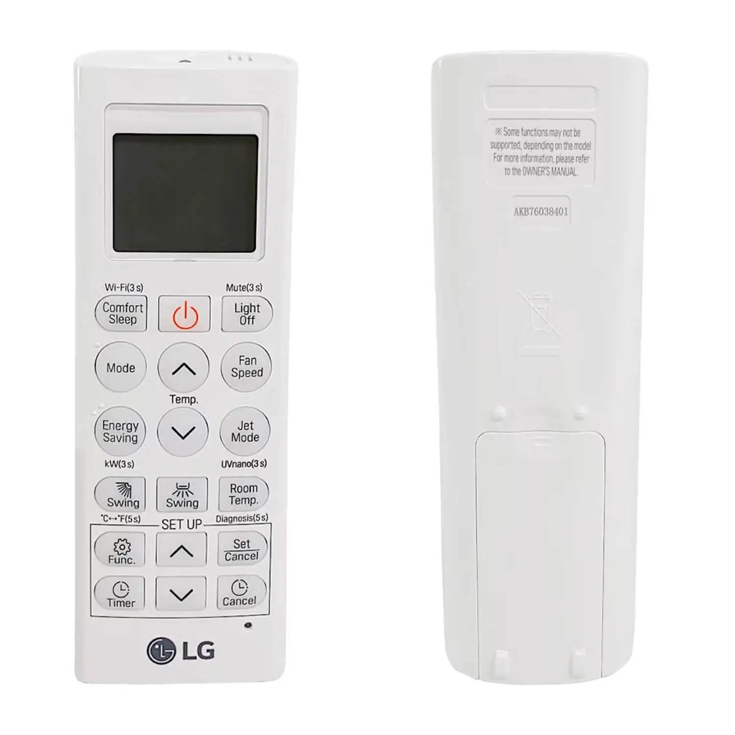 Controle Ar Lg Akb76038401 Quente Frio Uvnano Original