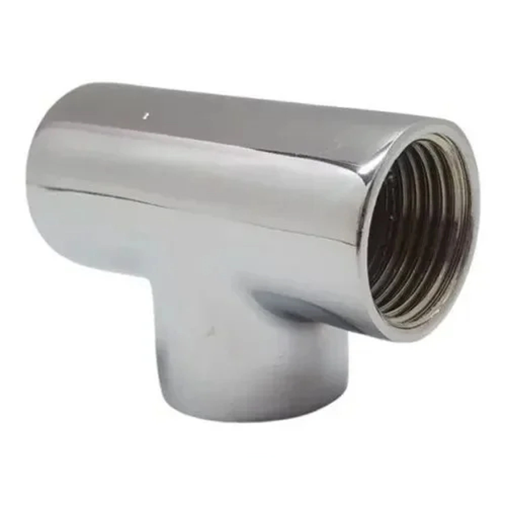 Adaptador Tee T Metal Cromado Rosca Fêmea 1/2 x1/2 Garden