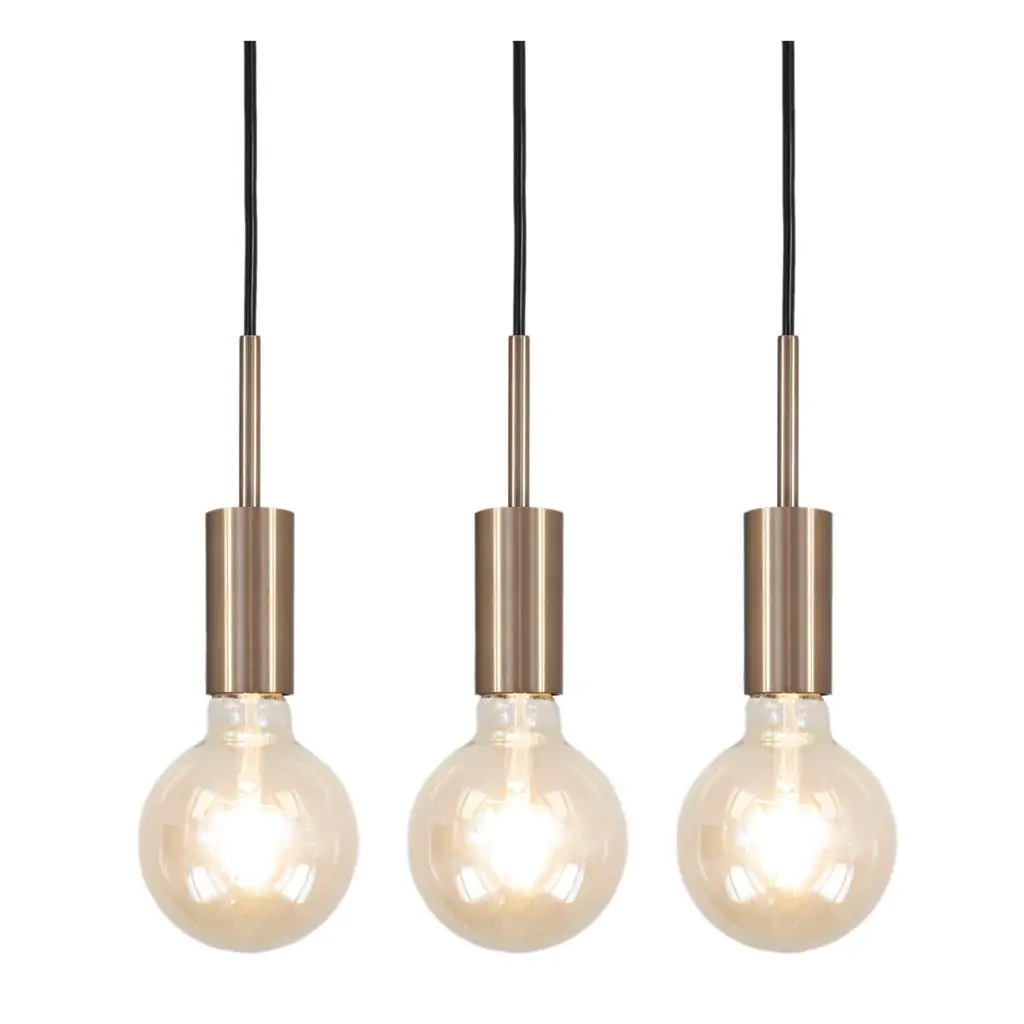 Kit 3 Luminárias Pendente Infinite Bronze Luxo Sala Cozinha