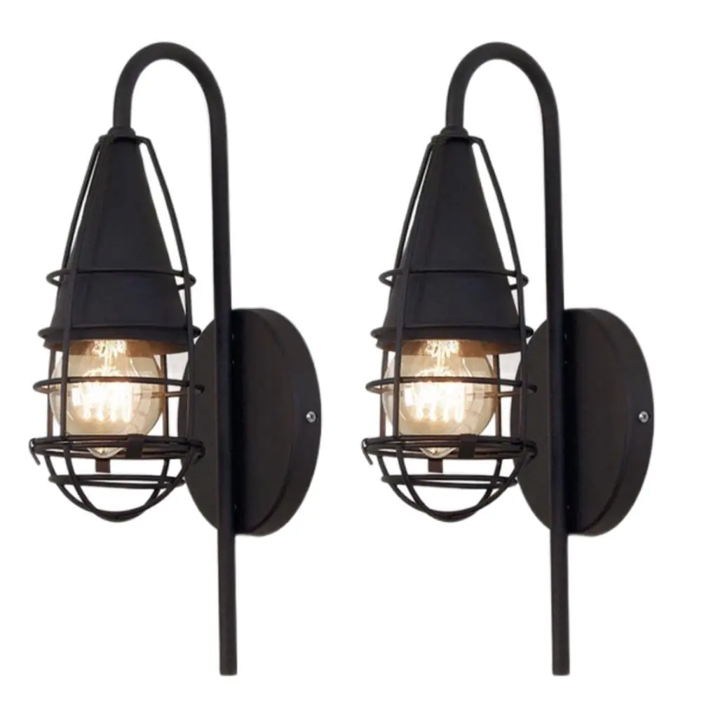 Kit 2 Luminárias Arandela Parede Vintage Retrô Aramada 5509 Preto