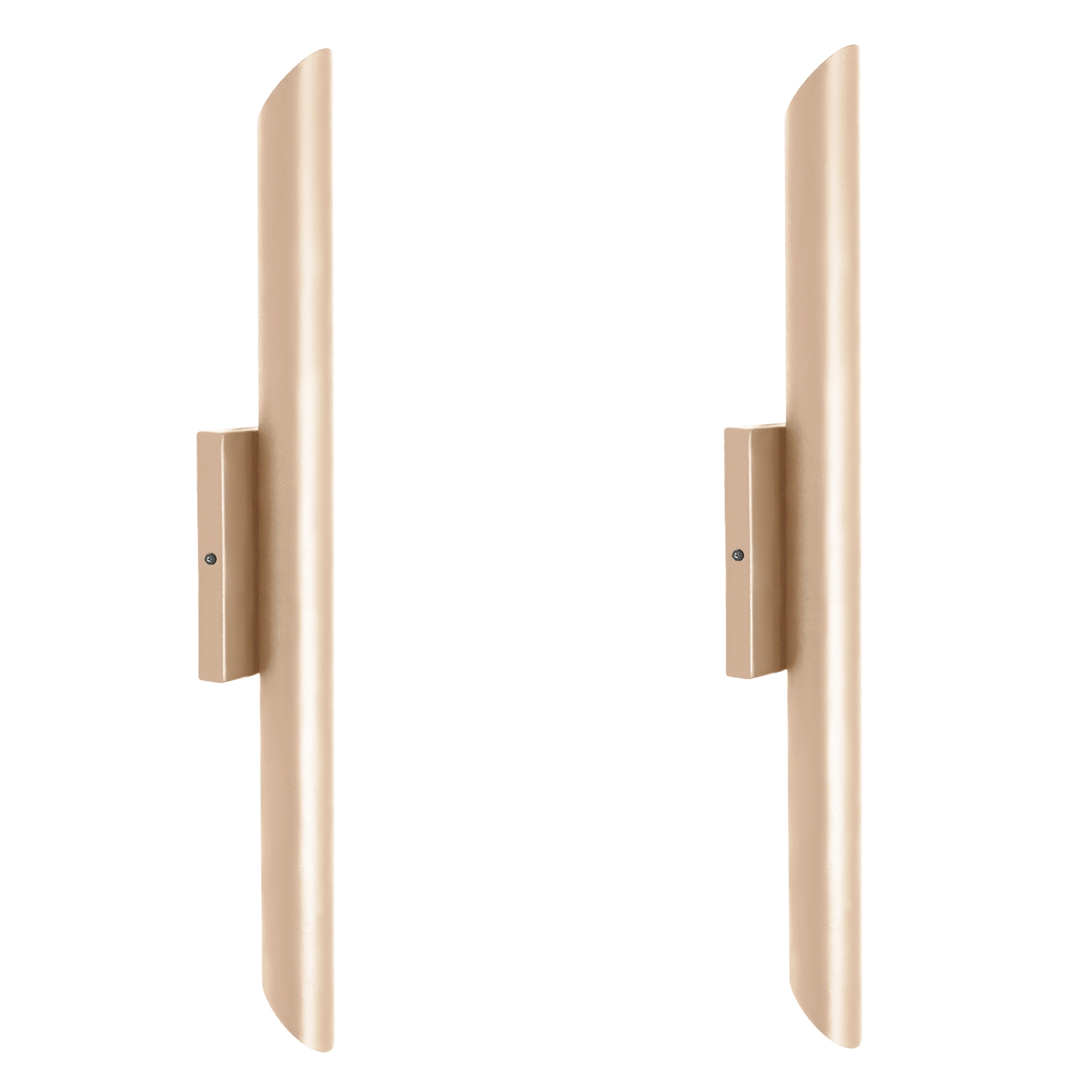 Kit 2 Arandela De Parede Tubo Cilindro 2 Fachos Champagne 50cm