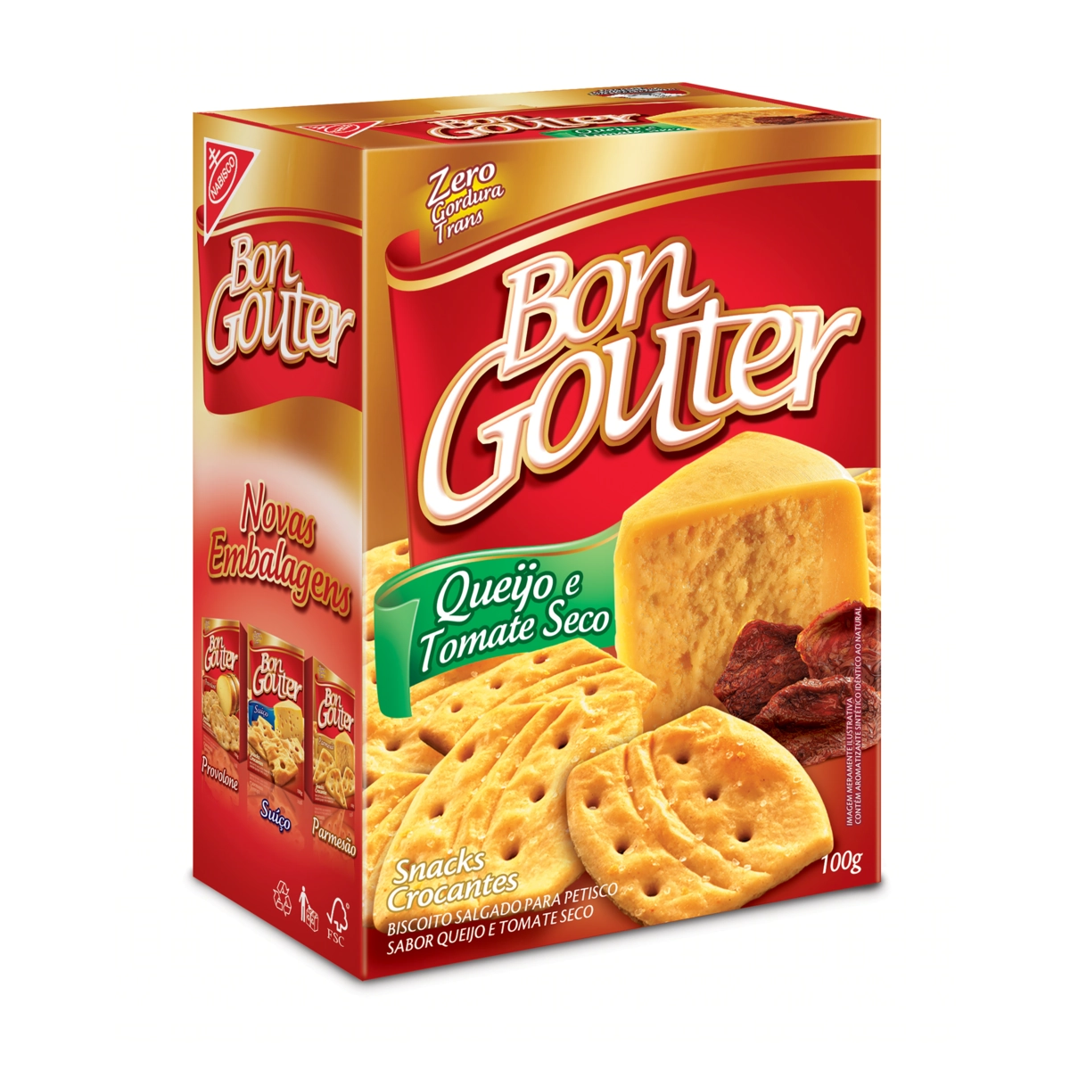 Biscoito Queijo E Tomate Seco Bon Gouter Caixa 100g