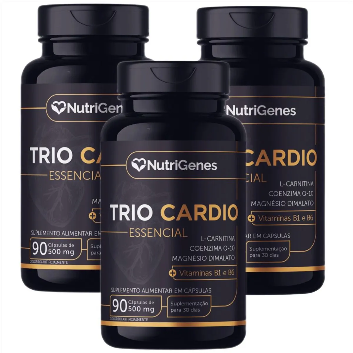 3x Trio Cardio- Magnésio- COQ10- L- Carnitina- Nutrigenes