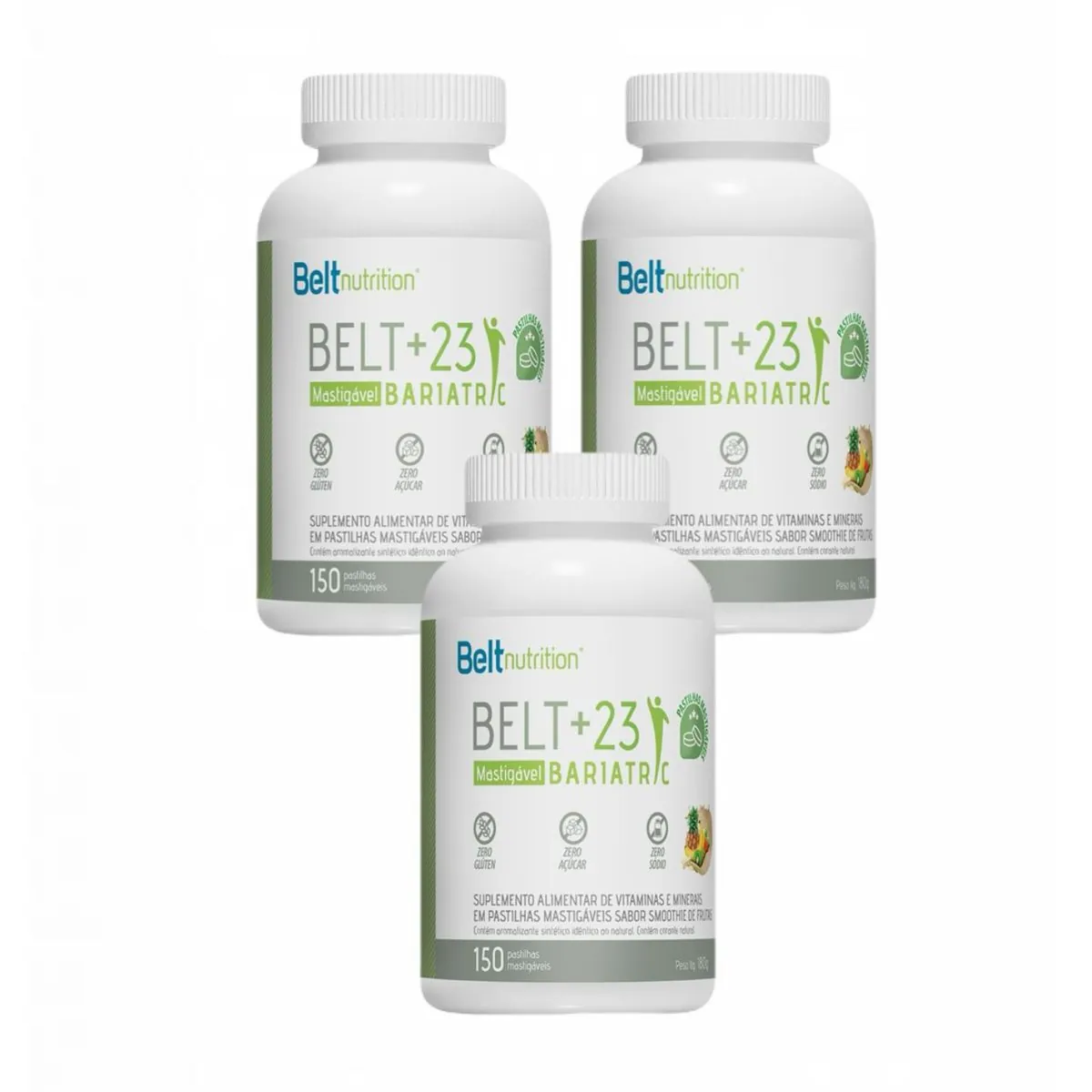 3X Belt+23 Smoothie Frutas-150 Pastilhas Mastigável