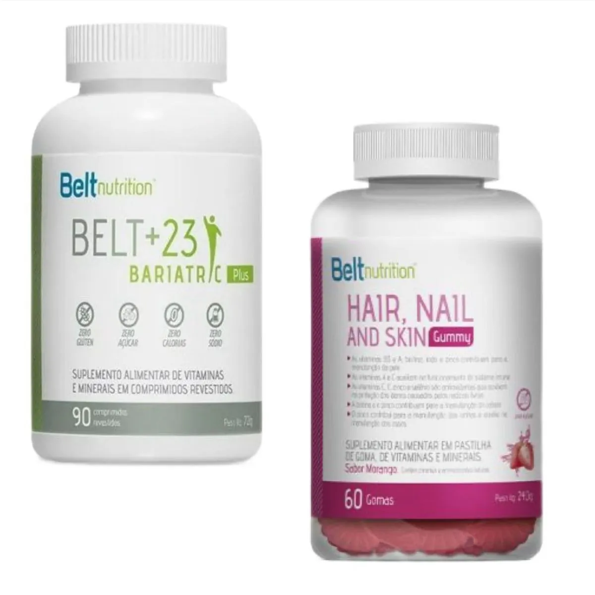 Belt+23 Bariatric + Belt Hair Gummy Morango - Belt Nutrition