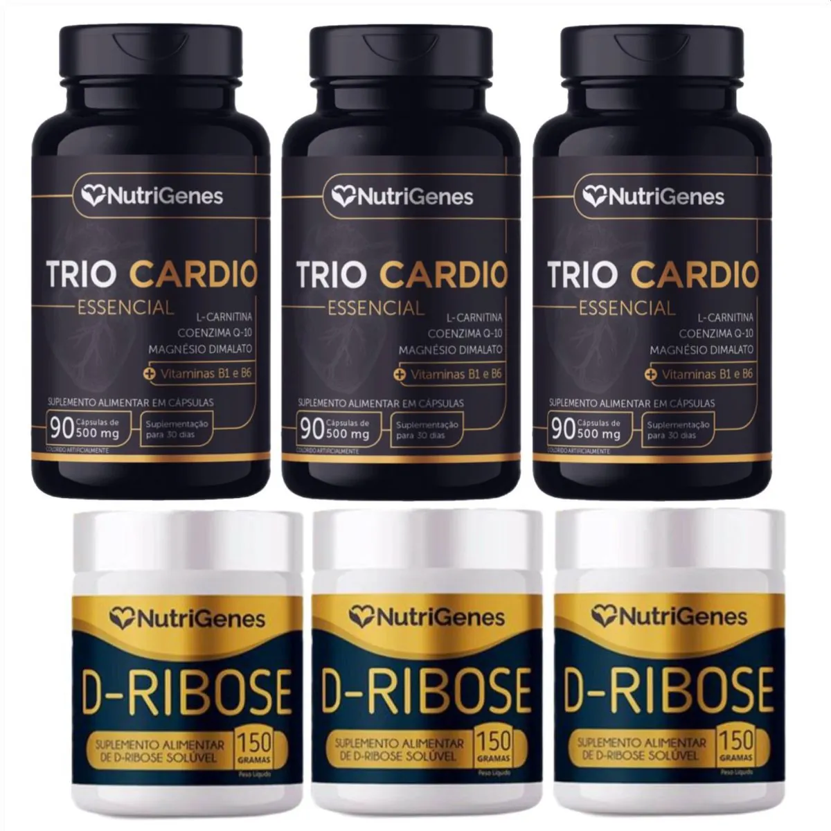 3x Solução De Sinatra - Trio Cardio + D- Ribose Nutrigenes
